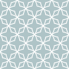 Seamless vector ornament in arabian style. Geometric abstract blue and white background. Grill with pattern for wallpapers and backgrounds