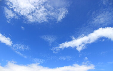 Beautiful blue sky with clouds background.