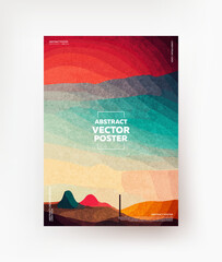 Abstract, creative poster in retro style. Vector.