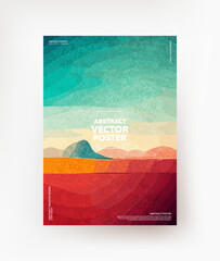 Abstract, creative poster in retro style. Vector.