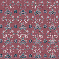 seamless pattern indian patterns burgundy background