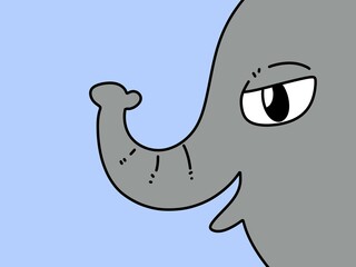 cute elephant cartoon on blue background