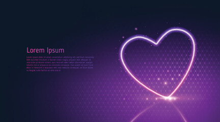 Neon heart vector illustration. Love and passion symbol background.