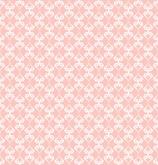 Seamless vector ornament. Modern wavy background. Geometric pink and white modern pattern
