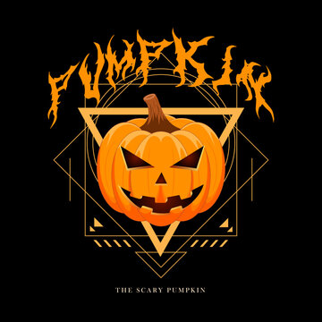 The helloween pumpkin metal streetwear design vector