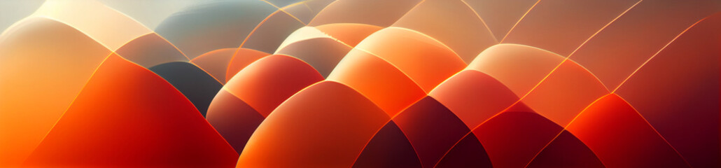 Red background banner with abstract graphics, digital art