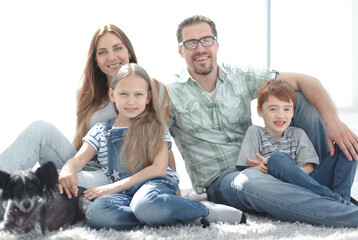 close up.portrait of a happy family