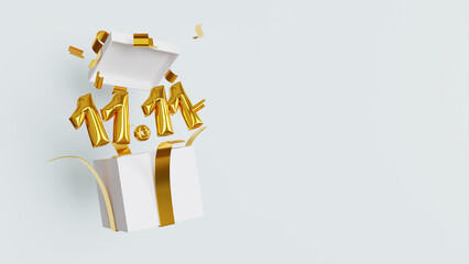 11.11 balloon text sale promotion with giftbox