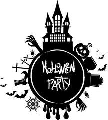 Obraz premium halloween party logo