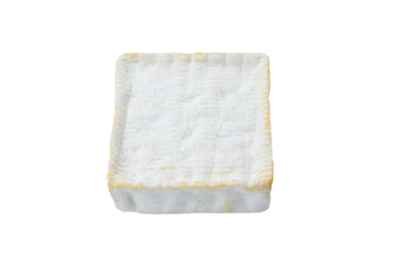 fromage Pont-l'évêque isolé sur un fond blanc en gros plan