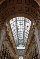 Fototapeta na wymiar Galleria Vittorio Emanuele II in Milan, Italy is the oldest shopping mall of Milan.