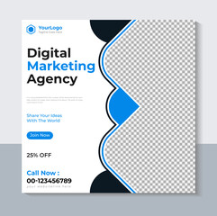 Creative Social Media Post Template, Corporate Social Media Banner Design, Marketing, Business, Web Banner, Sale, Vector Illustration