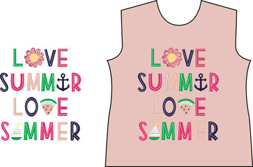 love summer and fruits t shirt vector art