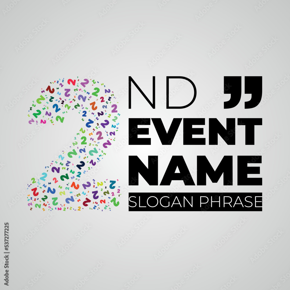 Poster second annual event or summit title starting with a number of order made with random tine numbers - 