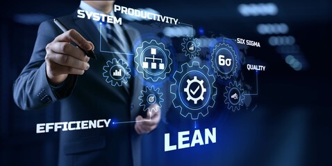 Lean manufacturing DMAIC Six sigma technology concept.