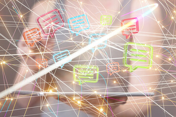 speaking bubble communication conference Digital Network