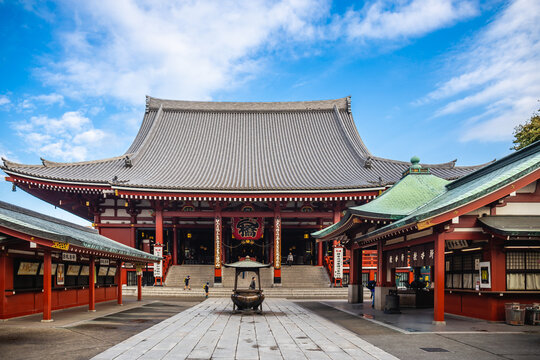 Tokyo,Japan - November 21, 2014: Asakusa Senso-ji is the oldest Buddhist temple in Tokyo. It is a popular tourist destination that is considered an important symbol.