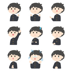 男子学生　イラスト