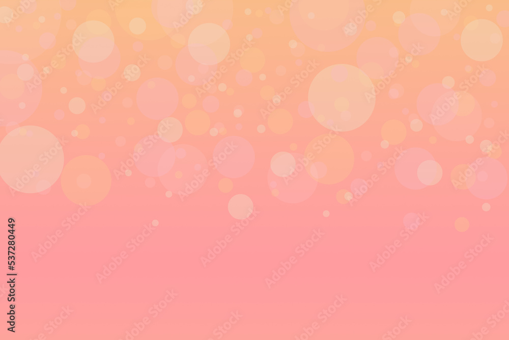 Wall mural pastel pink and yellow gradient background with bokeh lights and blank space