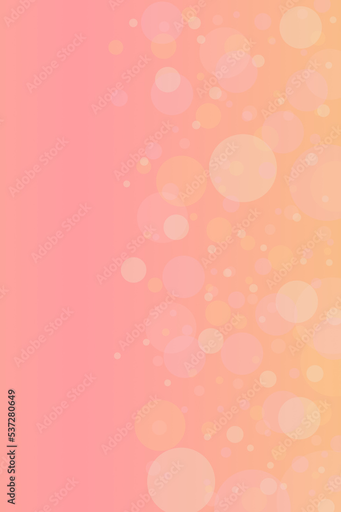 Wall mural pastel pink and yellow gradient background with bokeh lights and blank space