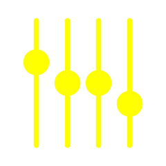 set of yellow buttons musical scale, microphone