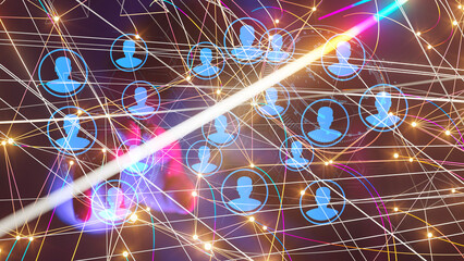 Abstract technology group and data 3d