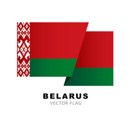 Colorful logo of the Belarusian flag. Flag of Belarus. Vector illustration on a white background.