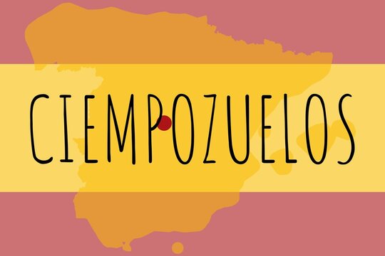 Ciempozuelos: Illustration mit dem Namen der spanischen Stadt Ciempozuelos