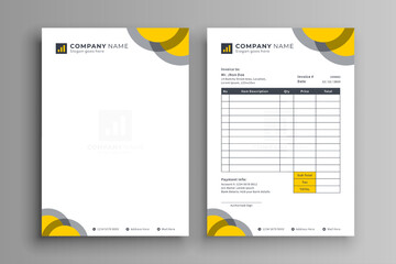 Modern Business Letterhead & Invoice Design Template