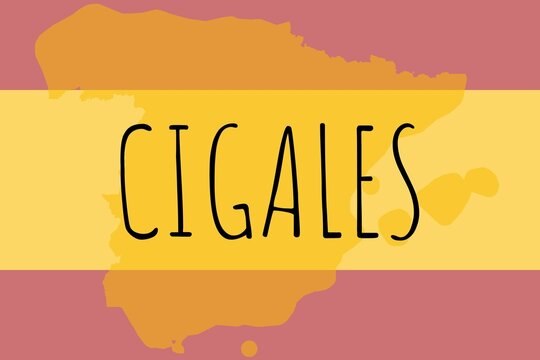 Cigales: Illustration mit dem Namen der spanischen Stadt Cigales