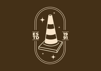 Obraz premium Vintage art illustration of traffic cone
