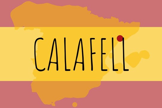Calafell: Illustration mit dem Namen der spanischen Stadt Calafell