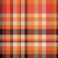Seamless tartan plaid pattern in Orange Color.