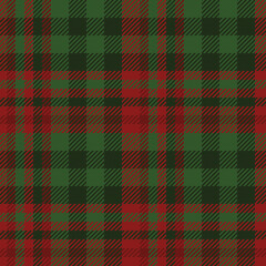 Tartan pattern,Scottish traditional fabric seamless Christmas tone, green and red background	
