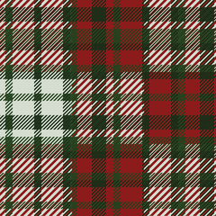 Tartan pattern,Scottish traditional fabric seamless Christmas tone, green and red background	
