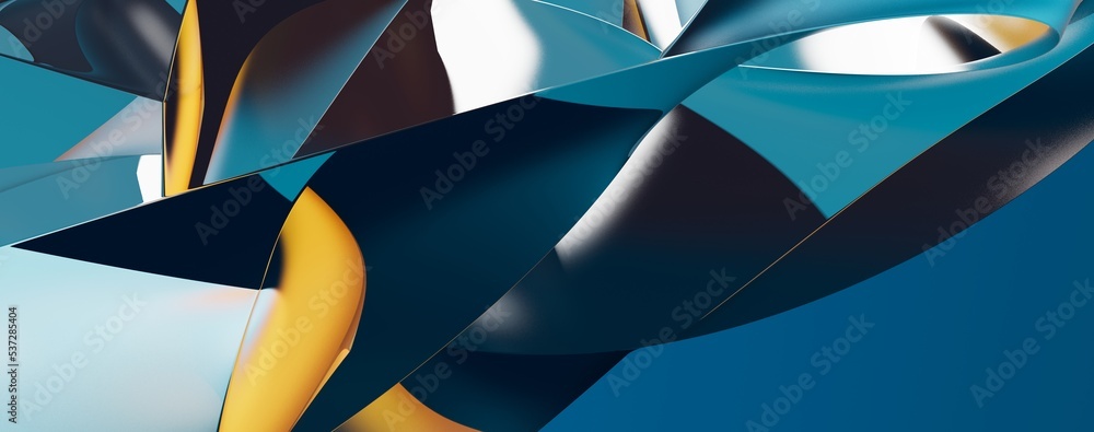 Aufkleber blue wave abstract background 3d rendering flat design style