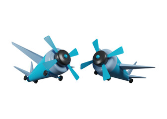 Fototapeta na wymiar Toy model plane icon isolated 3d render illustration