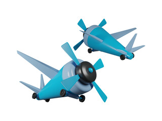Toy model plane icon isolated 3d render illustration