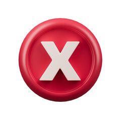 Obraz premium Cross mark icon isolated 3d render illustration