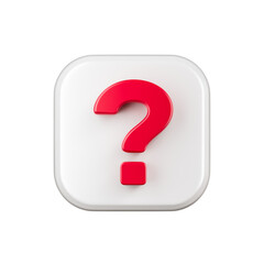 Question mark icon isolated 3d render illustration