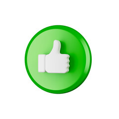 Fototapeta premium Like button or thumbs up icon isolated 3d render illustration