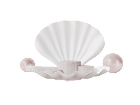 Precious pearl in opened shell icon illustration