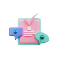 Obraz premium Chat message notification icon Isolated 3d render Illustration