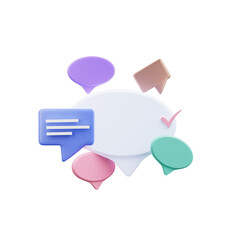 Chat message notification icon isolated 3d render Illustration