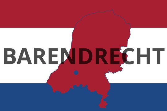 Barendrecht: Illustration mit dem Namen der niederl&auml;ndischen Stadt Barendrecht in der Provinz Zuid-Holland