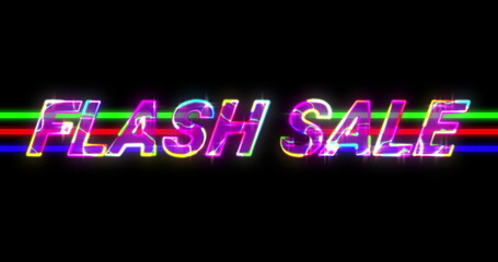 Golden Flash Sale Advertisement on Retro Eighties Background 4k