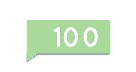 Image of 100 notifications on white background