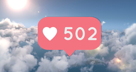 Image of 502 likes over clouds and son