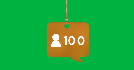Image of 100 users on green background