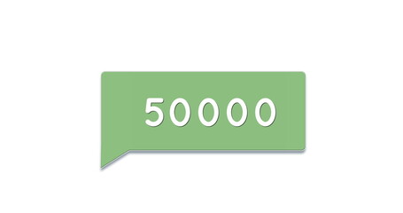 Image of 50000 notifications on white background